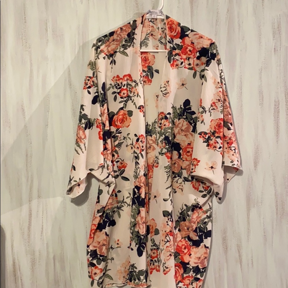 White Floral Cardigan